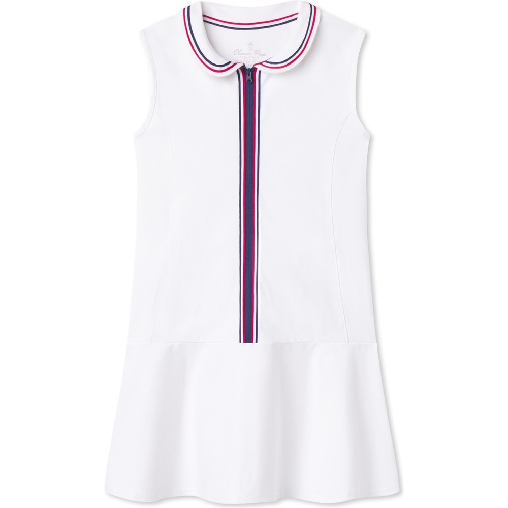 CLASSIC PREP • Vivian Tennis Performance Americana Dress, Bright White, NWT